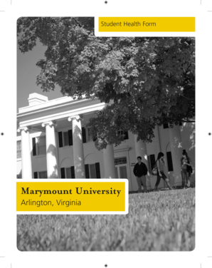 Marymount University Student Health Form