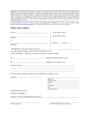 Military Status Affidavit