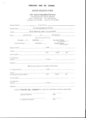 CBC Innovis Report Request Form