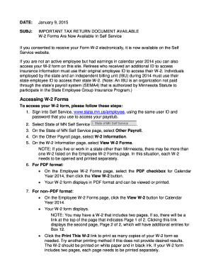 Minnesota W-2 Form Access Instructions
