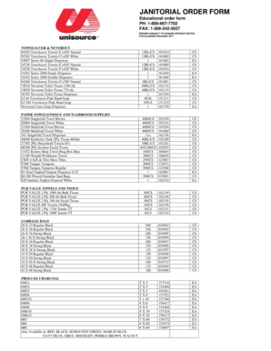 Janitorial Order Form
