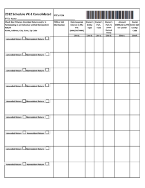 Virginia Schedule VK-1 Consolidated PTE's FEI