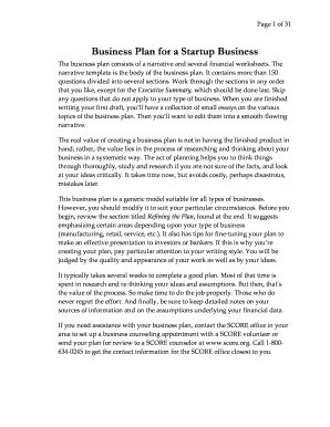 Business Plan Template for Startup