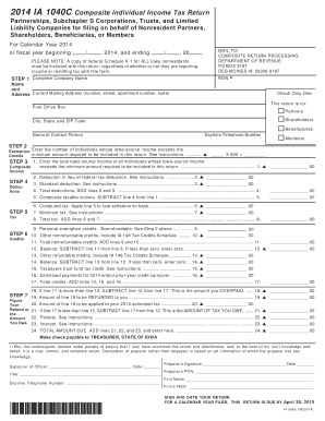 Iowa Composite Individual Income Tax Return