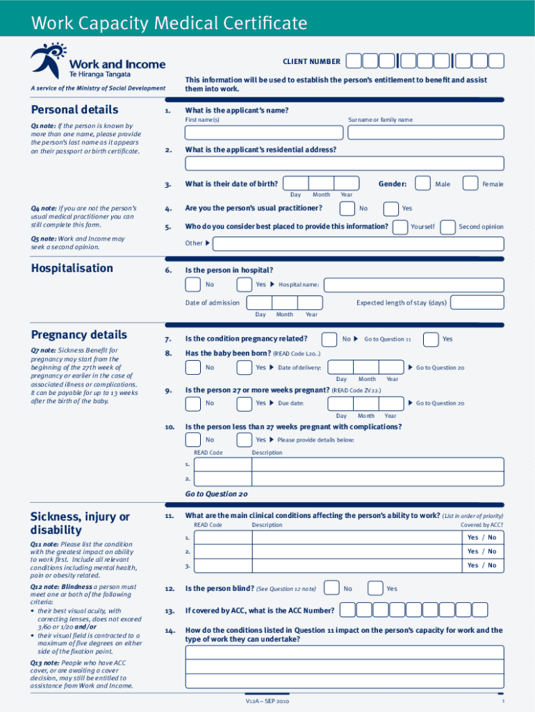 medical certificate for work Preview on Page 1