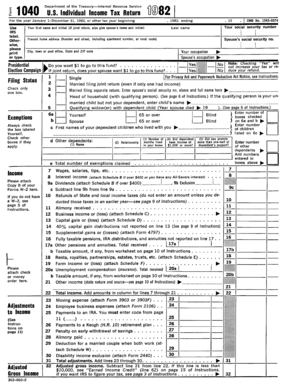 Vendor assessment checklist - FORM 1040 (1982) - irs