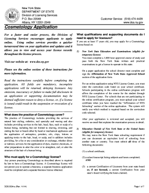 New York State Cosmetology License Application