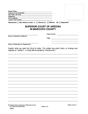 Procedures: What to do with the Motion when you have filled it out - superiorcourt maricopa