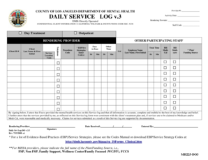 County of Los Angeles Daily Service Log