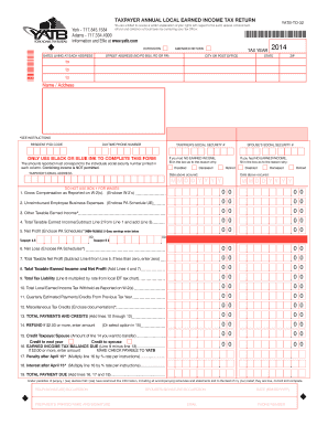 Taxpayer Annual Local Earned Income Tax Return YATB-TO-32