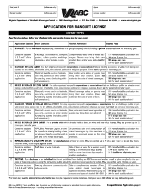 Virginia Banquet License Application