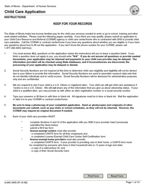 Illinois Child Care Application