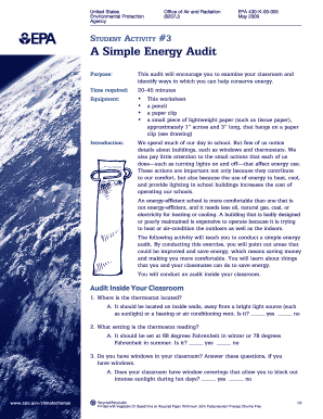 Student Energy Audit Form