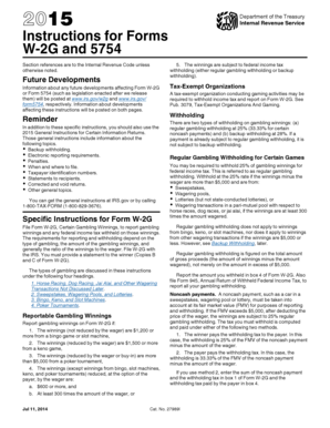 Instructions for Forms W-2G and 5754