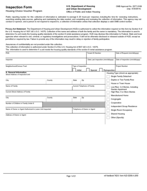 HUD-52580-A Inspection Form