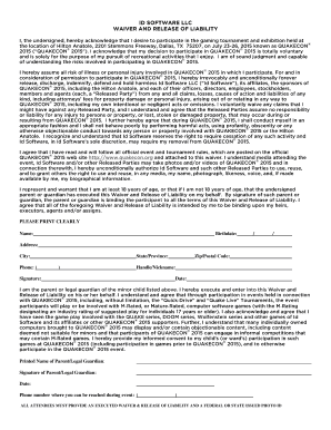 Event Waiver and Release of Liability Form