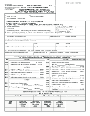 Colorado Liquor License Application