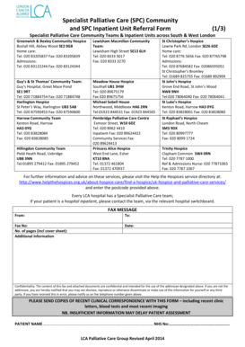 Specialist Palliative Care Referral Form