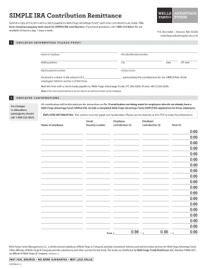 SIMPLE IRA Contribution Remittance Form