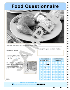 Food Intake Questionnaire