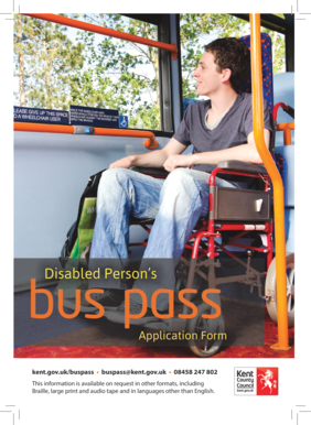 Disabled Person's Bus Pass Application Form