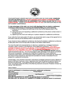 Foreclosure Prevention Settlement Conference Request