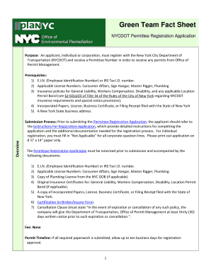 NYCDOT Permittee Registration Application