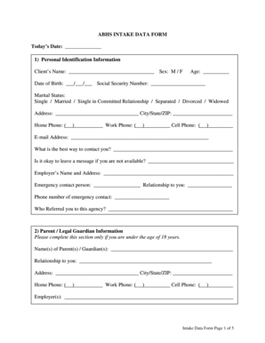 ABHS Intake Data Form