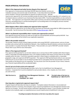 Prior Approval for Services Form