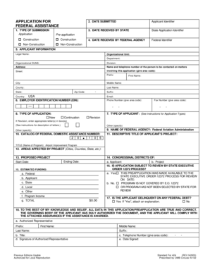 Federal Assistance Application Form