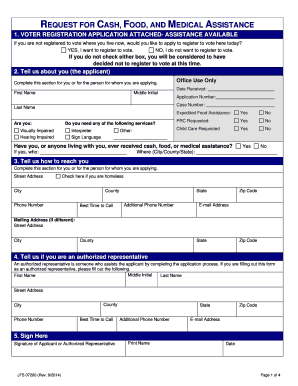 Ohio Request for Cash, Food, and Medical Assistance