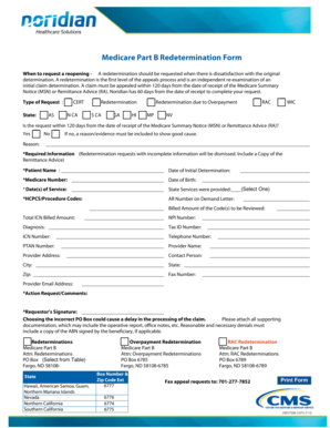 Medicare Part B Redetermination Form