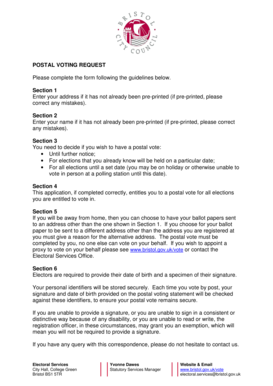 UK Postal Voting Request Form