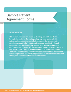 Patient Agreement Form for Opioid Treatment