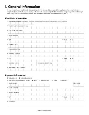 Professional Community Association Manager Designation Application