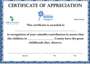 Certificate of Appreciation