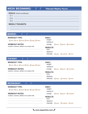 Weekly Workout Planner