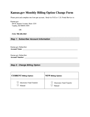 Kansas.gov Monthly Billing Option Change Form