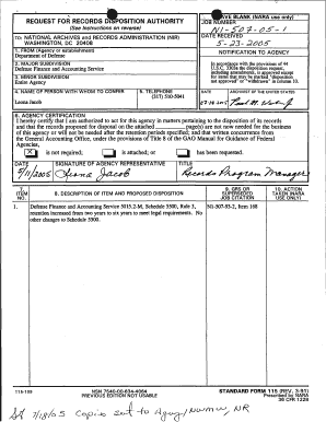 Request for Records Disposition Authority