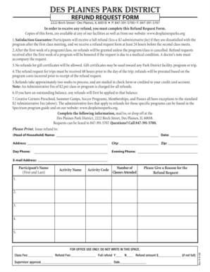 Refund Request Form