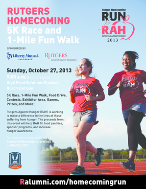 Rutgers Homecoming 5K Race and 1-Mile Fun Walk Registration Form