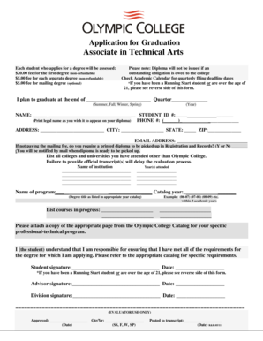 Olympic College Graduation Application
