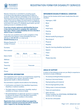 Disability Services Registration Form