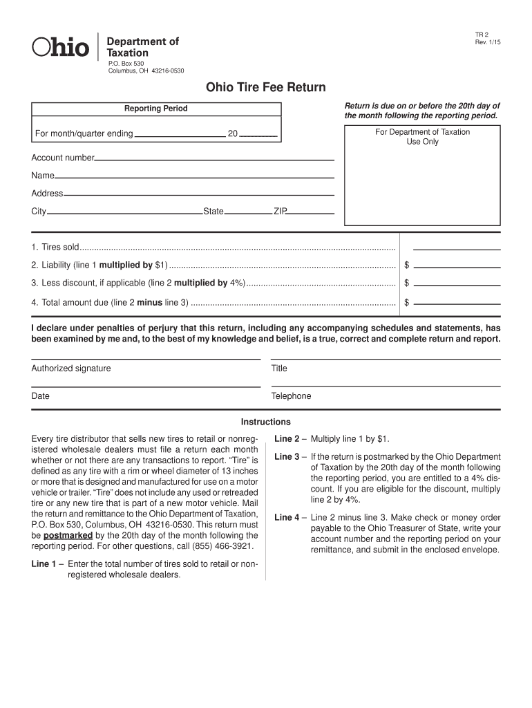 Fillable Online tax ohio Tire_tr2. Two Steps, One Sticker tax ohio