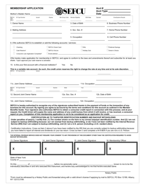 SEFCU Membership Application