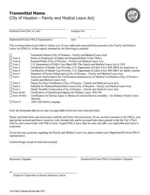 Fillable Online houstontx FMLA Form Package - houstontx Fax Email Print ...
