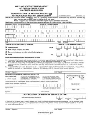 Maryland Leave of Absence Request Form