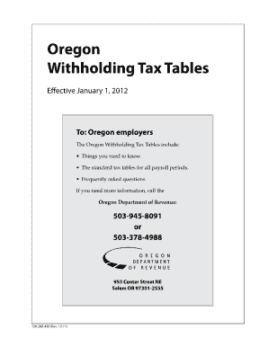 withholding tax tables in or 150 206 430 form