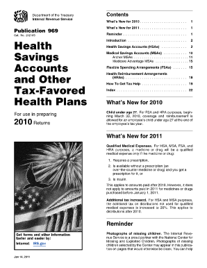 Publication 969 Health Savings Accounts