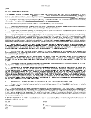Bill of Sale for Oil and Gas Property